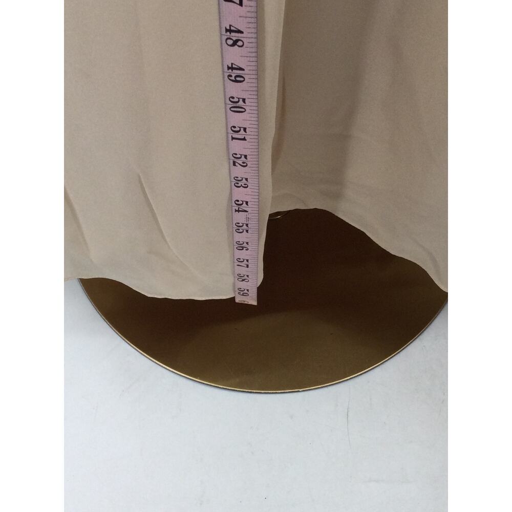 BRIDESMAID AW BRIDAL 4 S tan pleated chiffon wedding formal maxi dress NWT  B40 - Picture 3 of 7